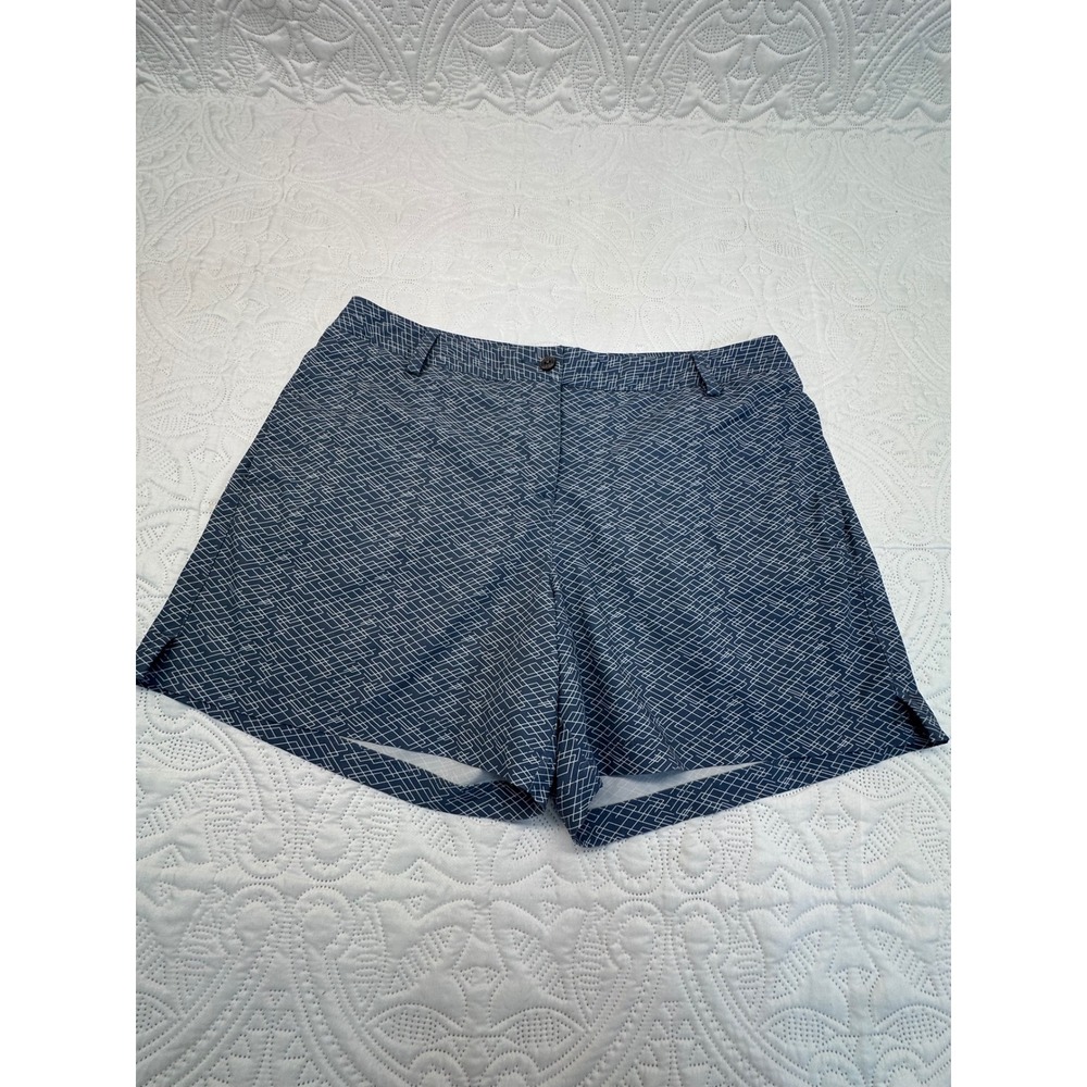 Puma Golf Shorts Navy Blue White Geometric Maze Print Performance Womens 12